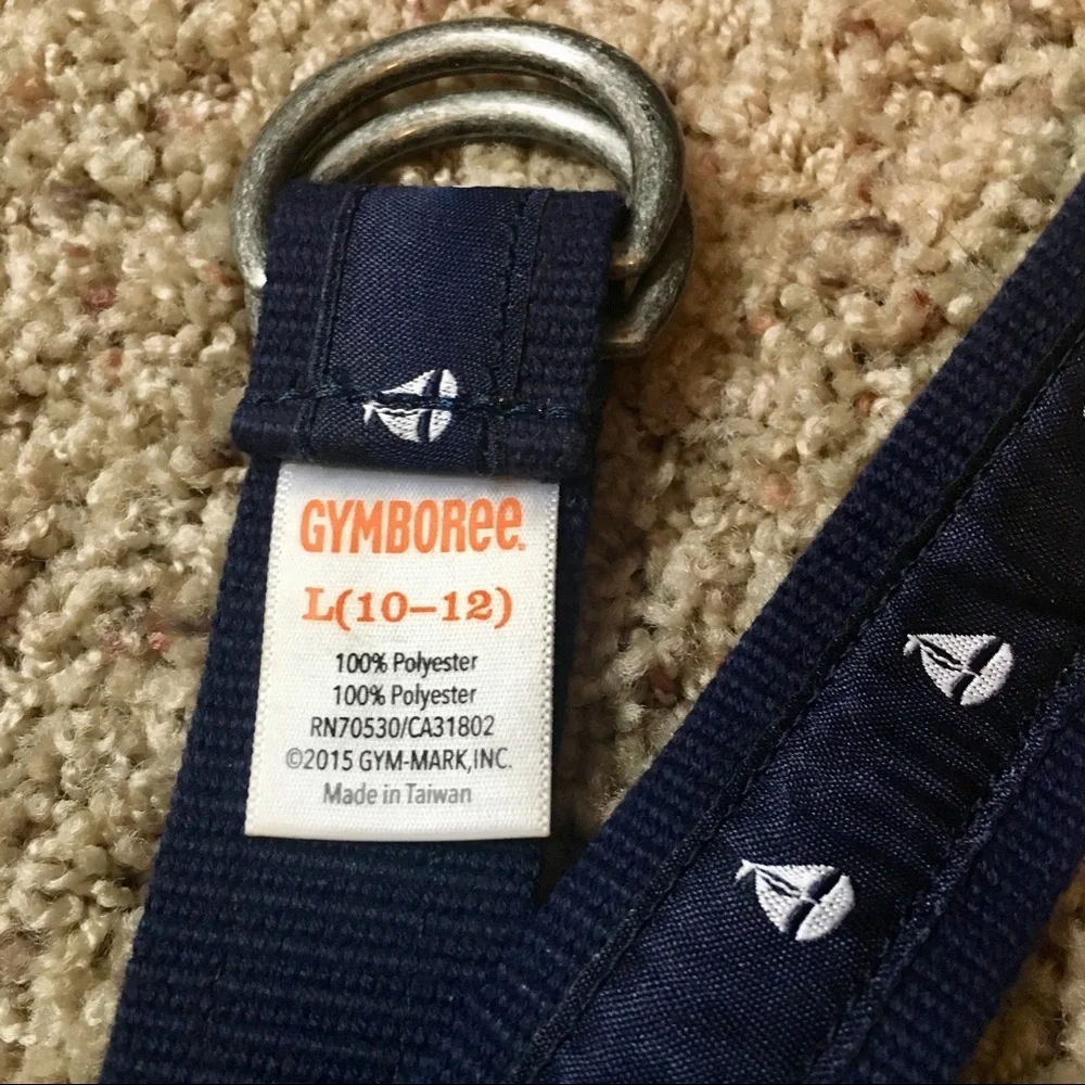 GYMBOREE Navy Fabric Belt with White Sailboats